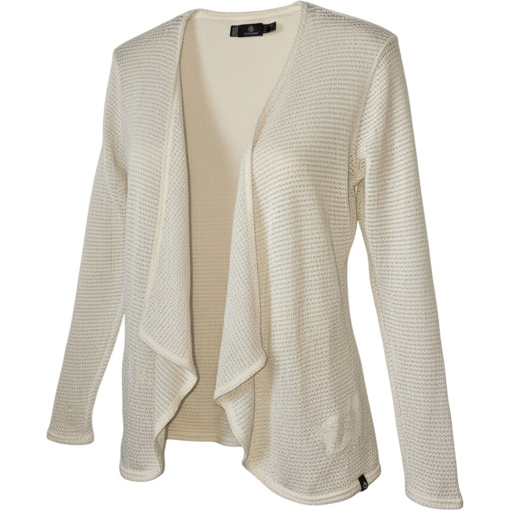 Volcom Womens Cream Open Front Draped Waterfall Waffle Knit Cardigan XS B0711800